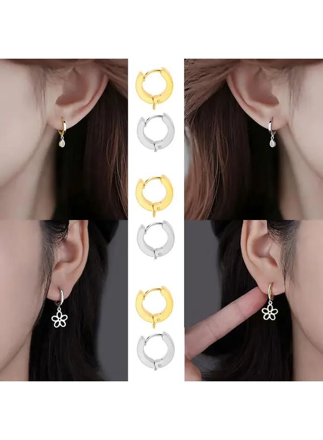 304 Stainless Steel Round Ring Ear Cuffs 6pcs DIY Handmade Earrings Jewelry Making Parts - Image 2